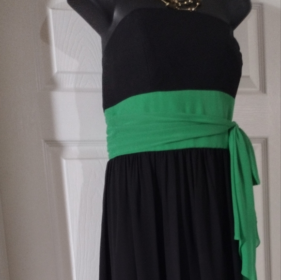 Alfred Angelo Long Chiffon Two Tone Bridesmaid Dress - Picture 2 of 10